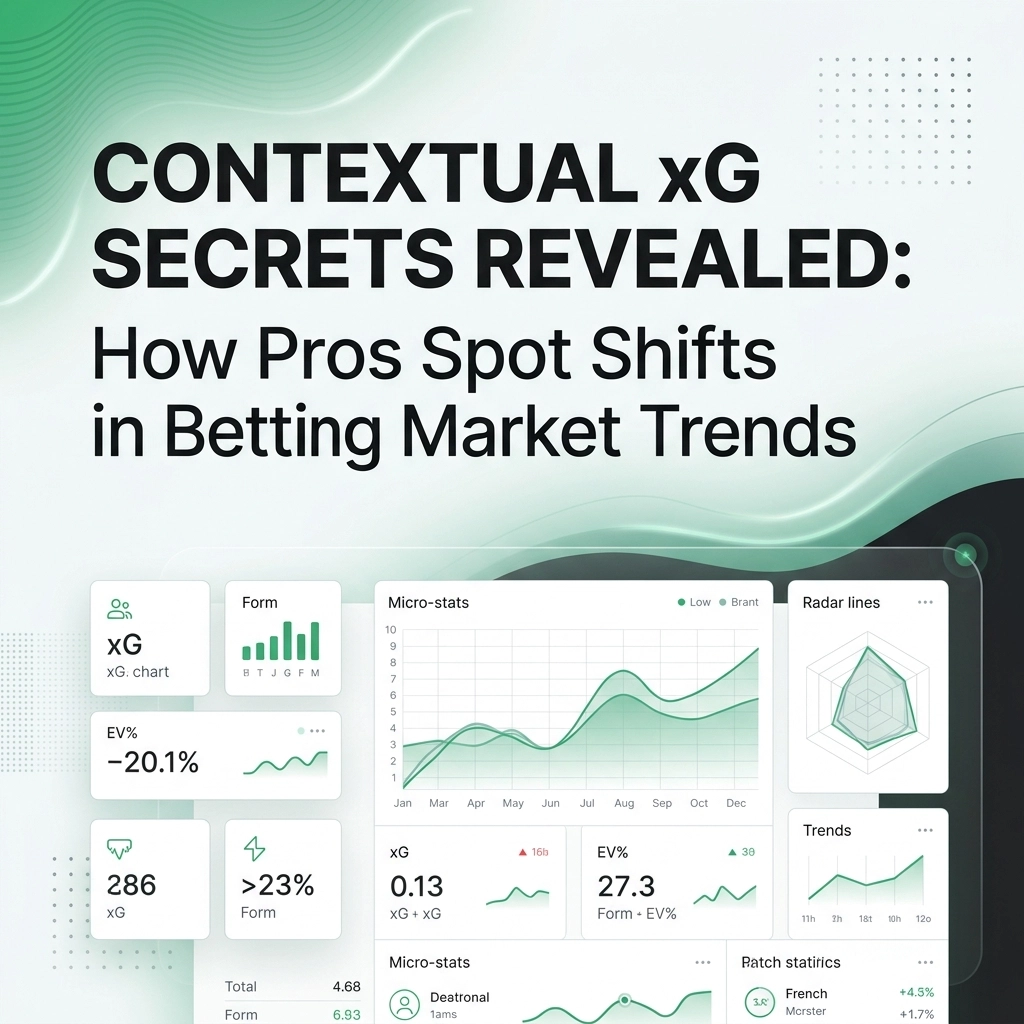 Cover image for an article: 'Contextual xG Secrets Revealed' with a teal gradient dashboard background showing charts and stats.