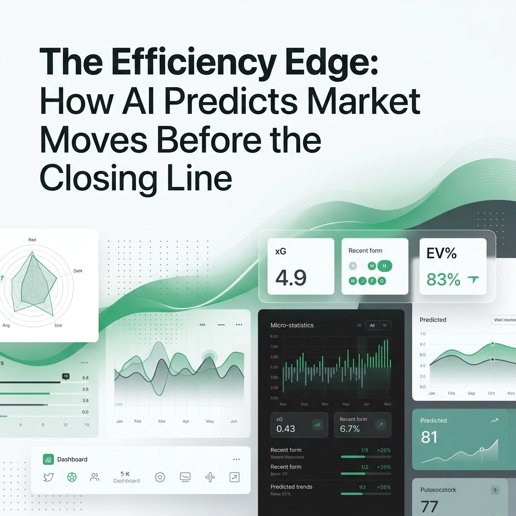 Headline and abstract dashboard collage showing AI-driven market analytics and charts.